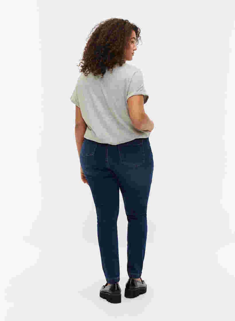 Bea jeans med ekstra høyt liv og super slim fit, Blue denim, Model image number 1
