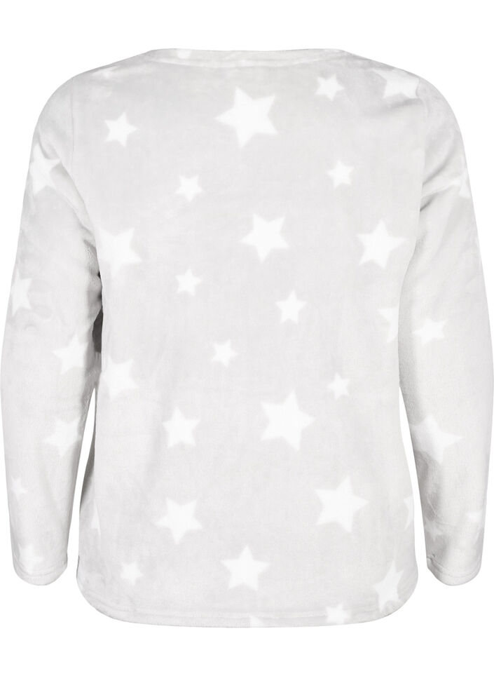 Langermet bluse med stjerner, Grey Star, Packshot image number 1