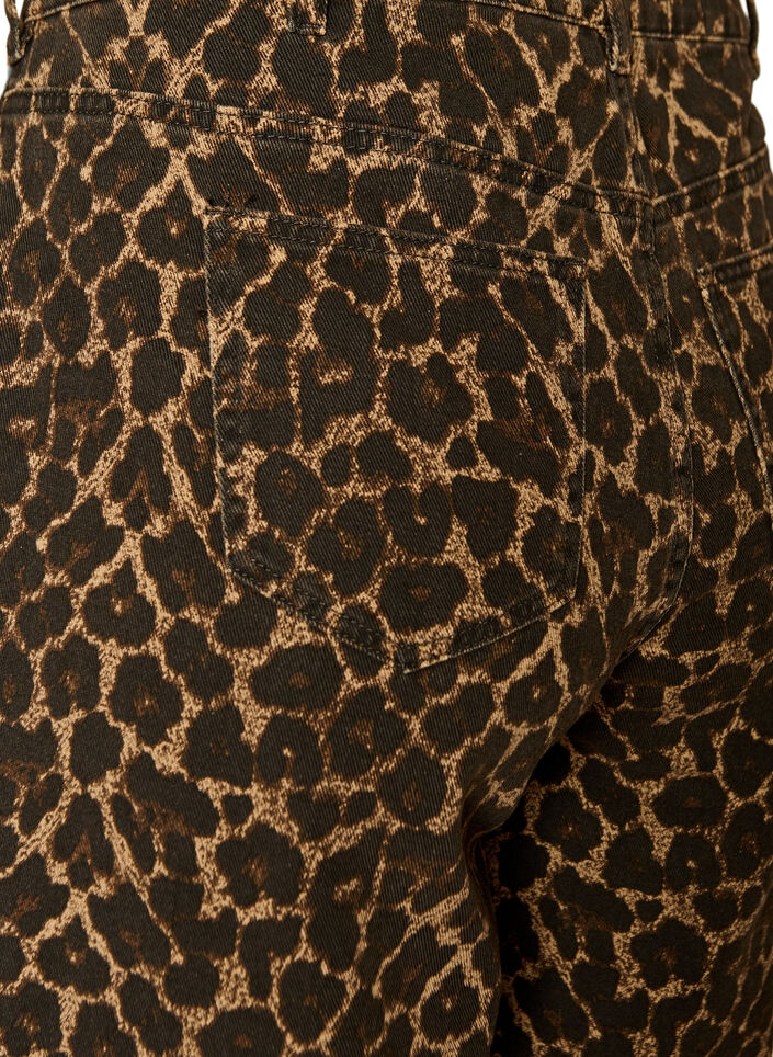 Leopardm&oslash;nstret denim Bermudashorts, Brun, Packshot image number 3