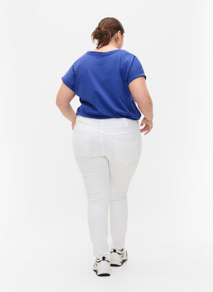 Super slim Amy jeans med høyt liv, White, Model image number 1
