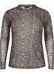 Bluse i mesh med leopardmønster, Brun, Packshot image number 0