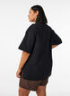 Active T-skjorte med loose fit og brodert statement, Svart, Model image number 2