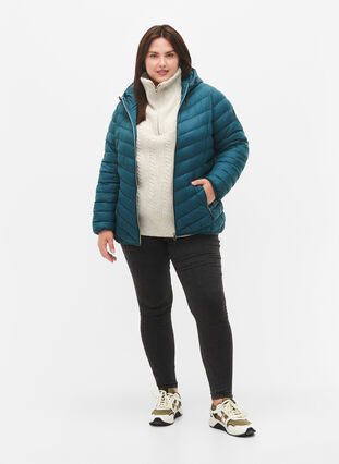 Lettvektsjakke med hette, Deep Teal, Model image number 3