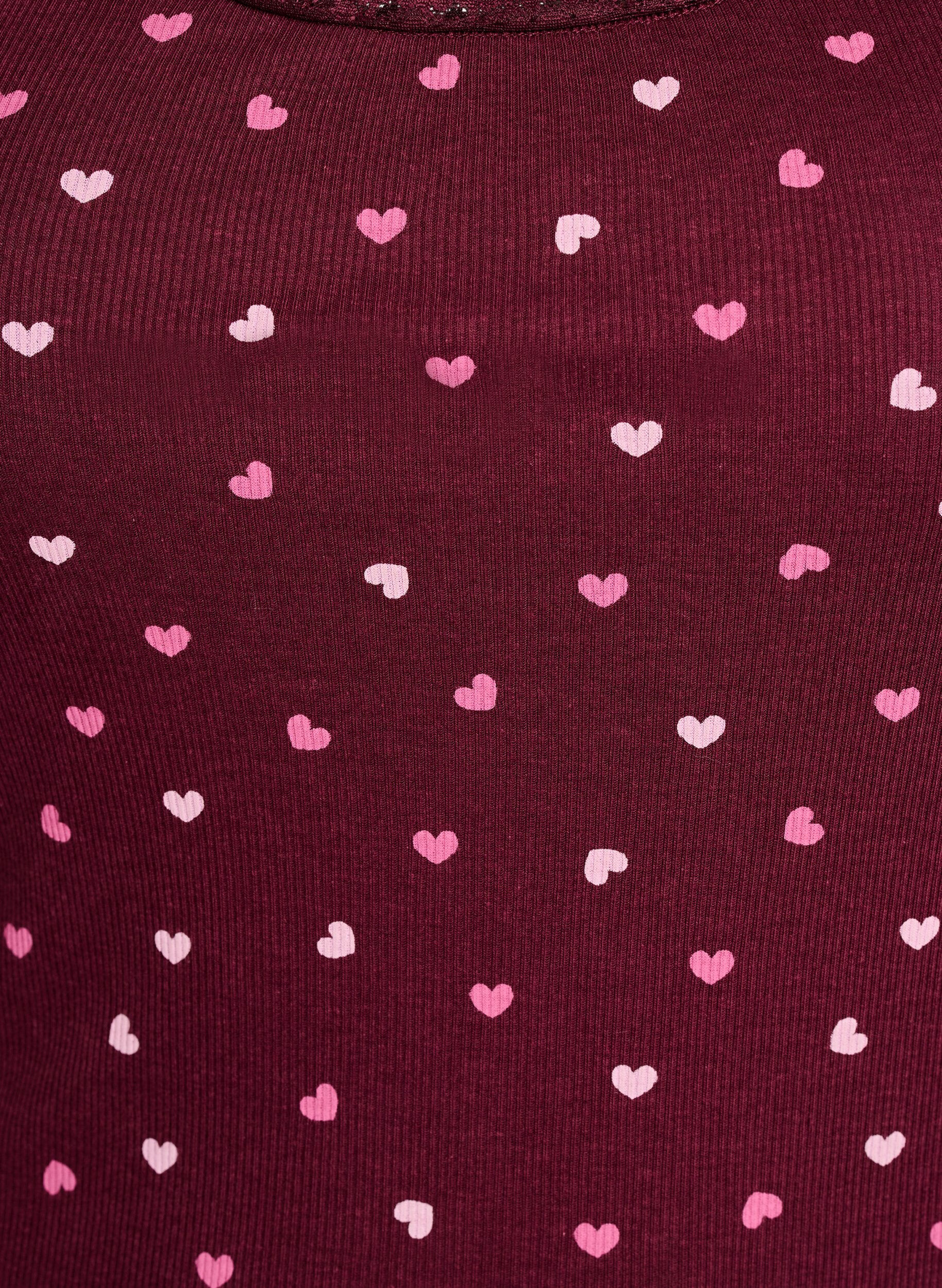 Zizzi Topp med trykk og blondekant, R&oslash;d, Packshot image number 2