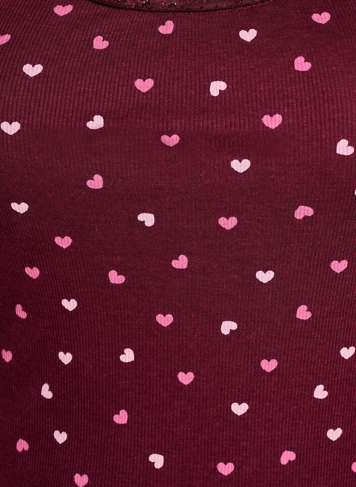 Topp med trykk og blondekant, R&oslash;d, Packshot image number 2