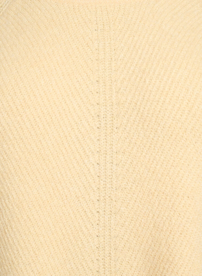 Strikkegenser med diagonalt m&oslash;nster og raglanermer, Gul, Packshot image number 2