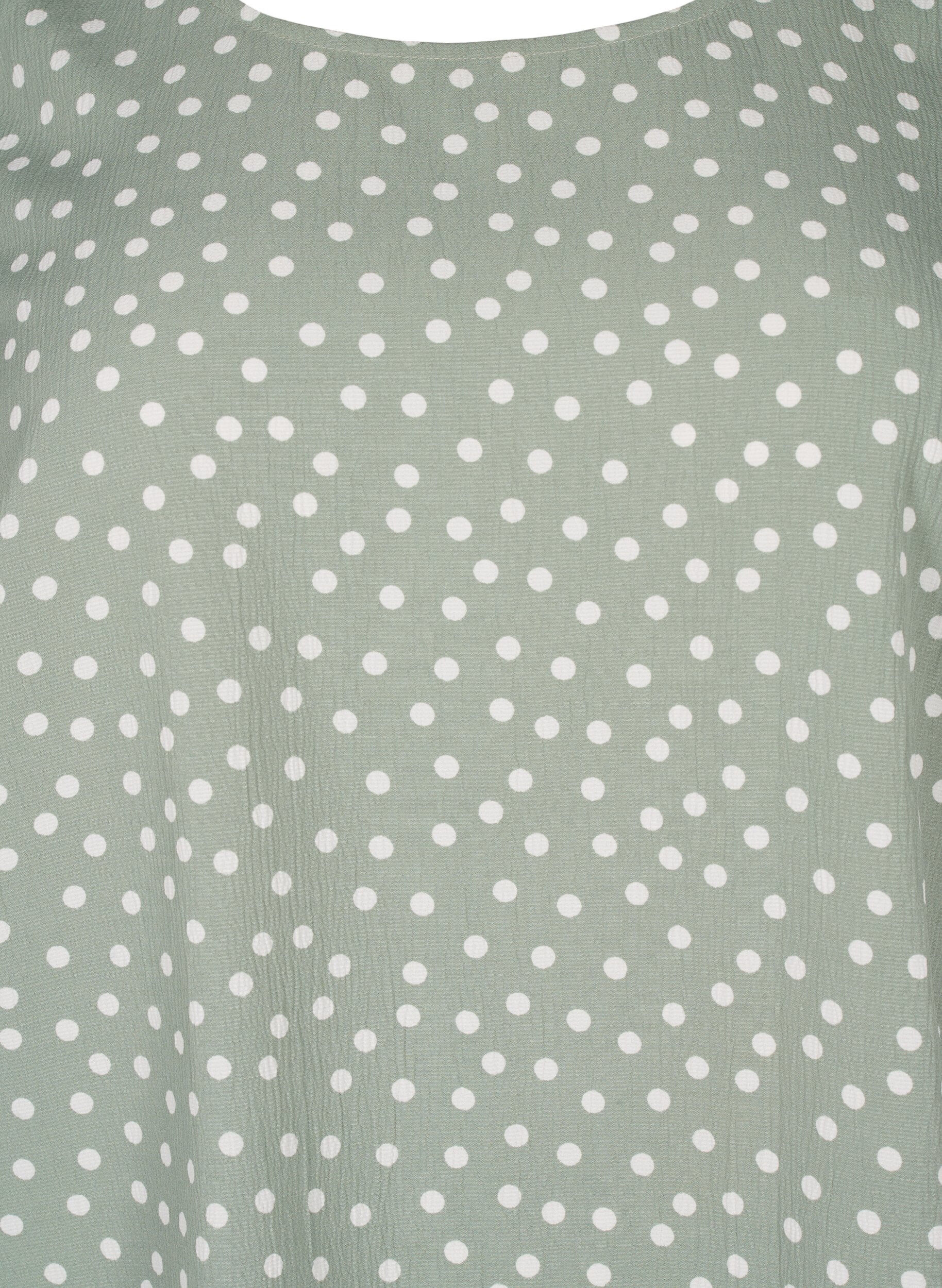 Zizzi FLASH - Kortermet bluse med trykk, Iceberg Green Dot, Packshot image number 2