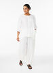 Bluse i lin og viskose med 3/4-ermer, Hvit, Model image number 1