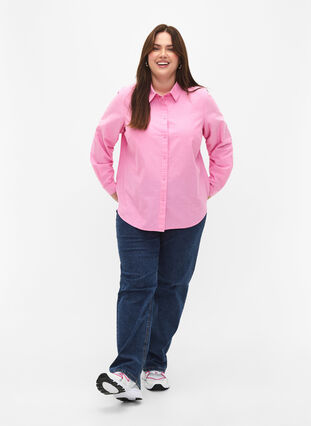 Langermet bomullsskjorte, Pink Frosting, Model image number 2
