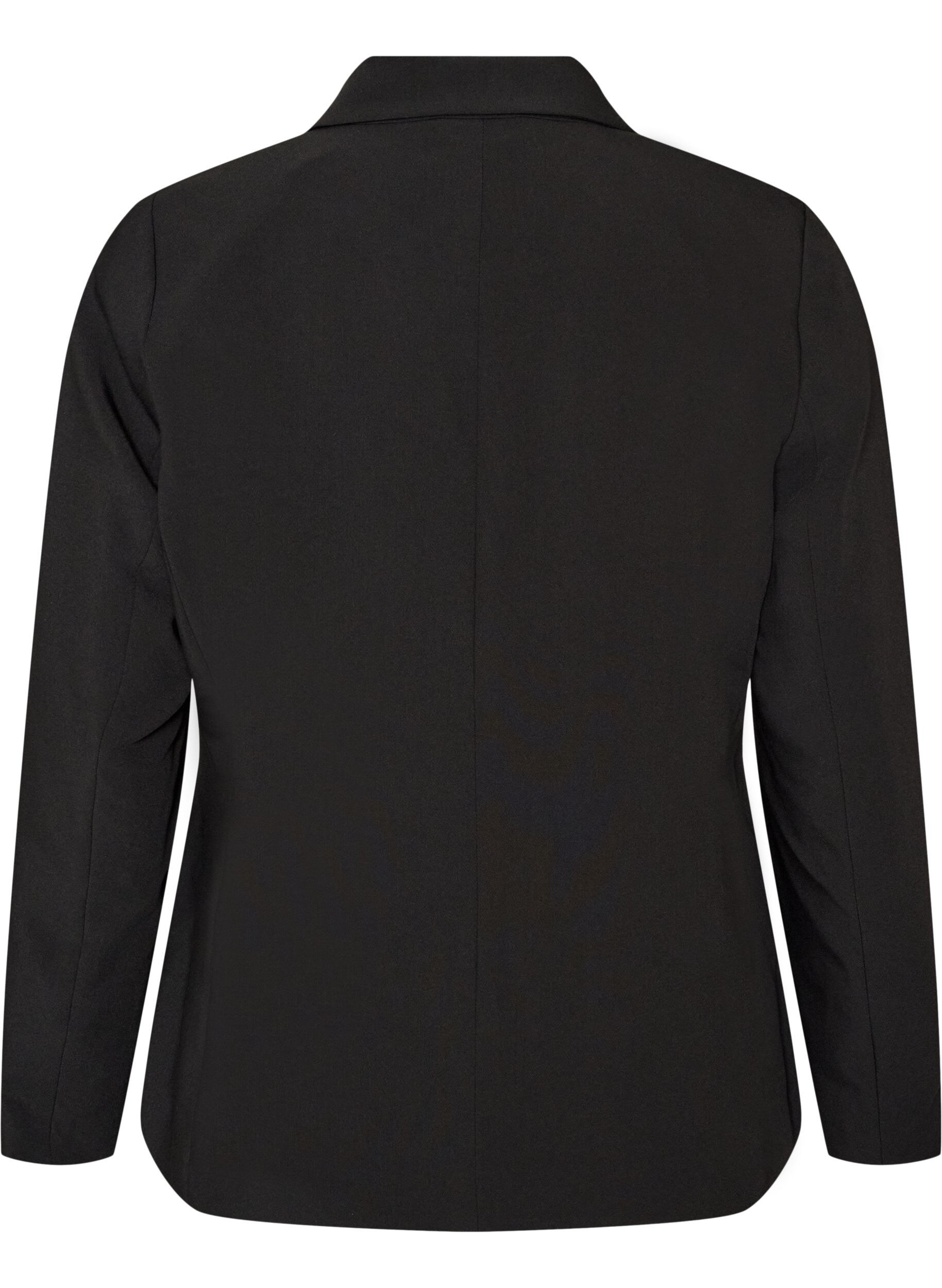 ZizziKlassisk blazer med enkel knappelukking, Svart, Packshot image number 1