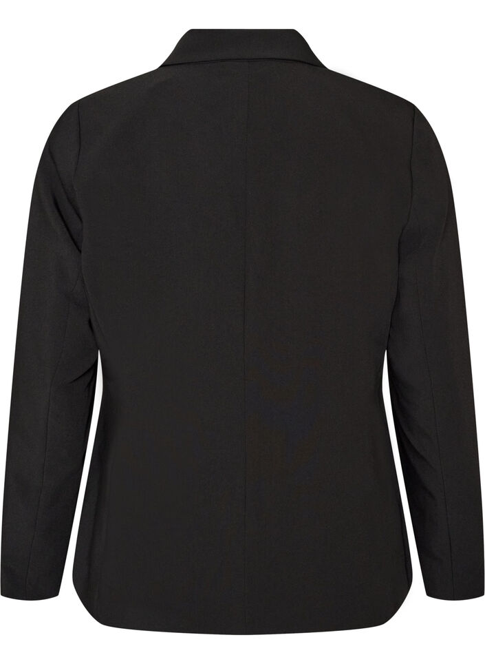 Klassisk blazer med enkel knappelukking, Svart, Packshot image number 1