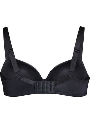 Zizzi Formpresset BH i mikrofiber med satengdetalj, Black, Packshot image number 1