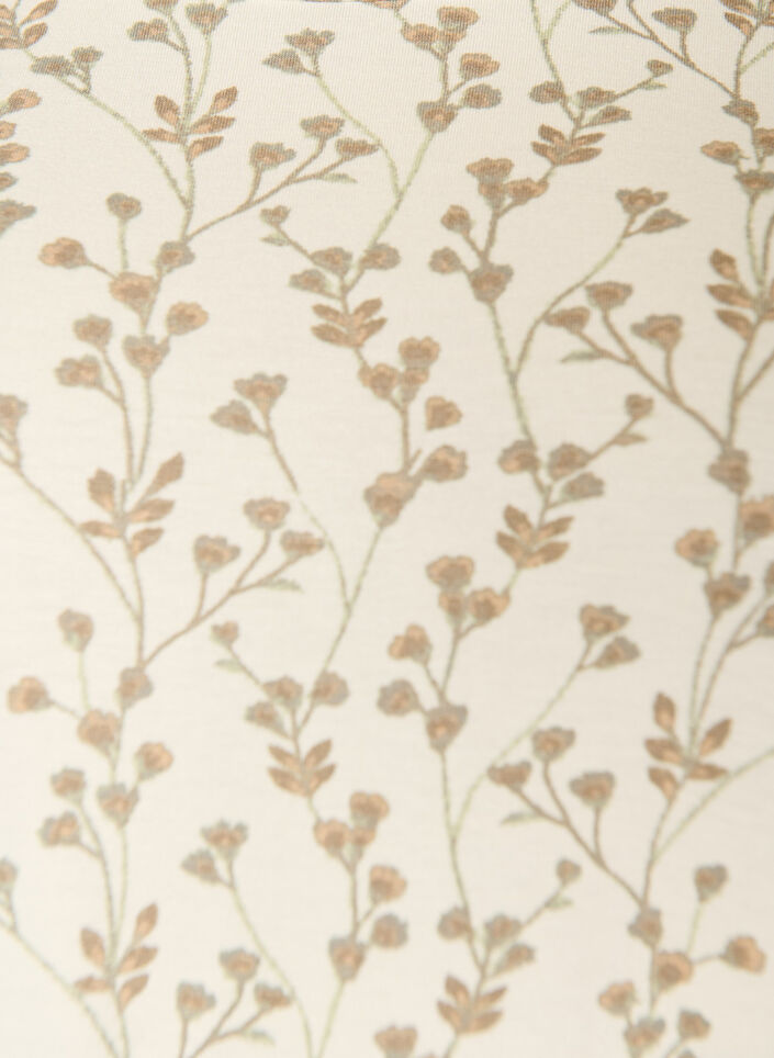 T-skjorte med blomstertrykk, Vanilje, Packshot image number 2