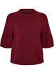 L&oslash;s strikket bluse med korte ermer, R&oslash;d, Packshot image number 0