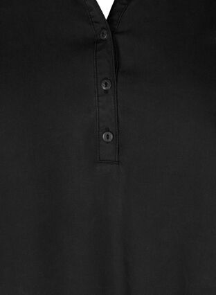 Langermet tunika med V-hals og knapper, Black, Packshot image number 2