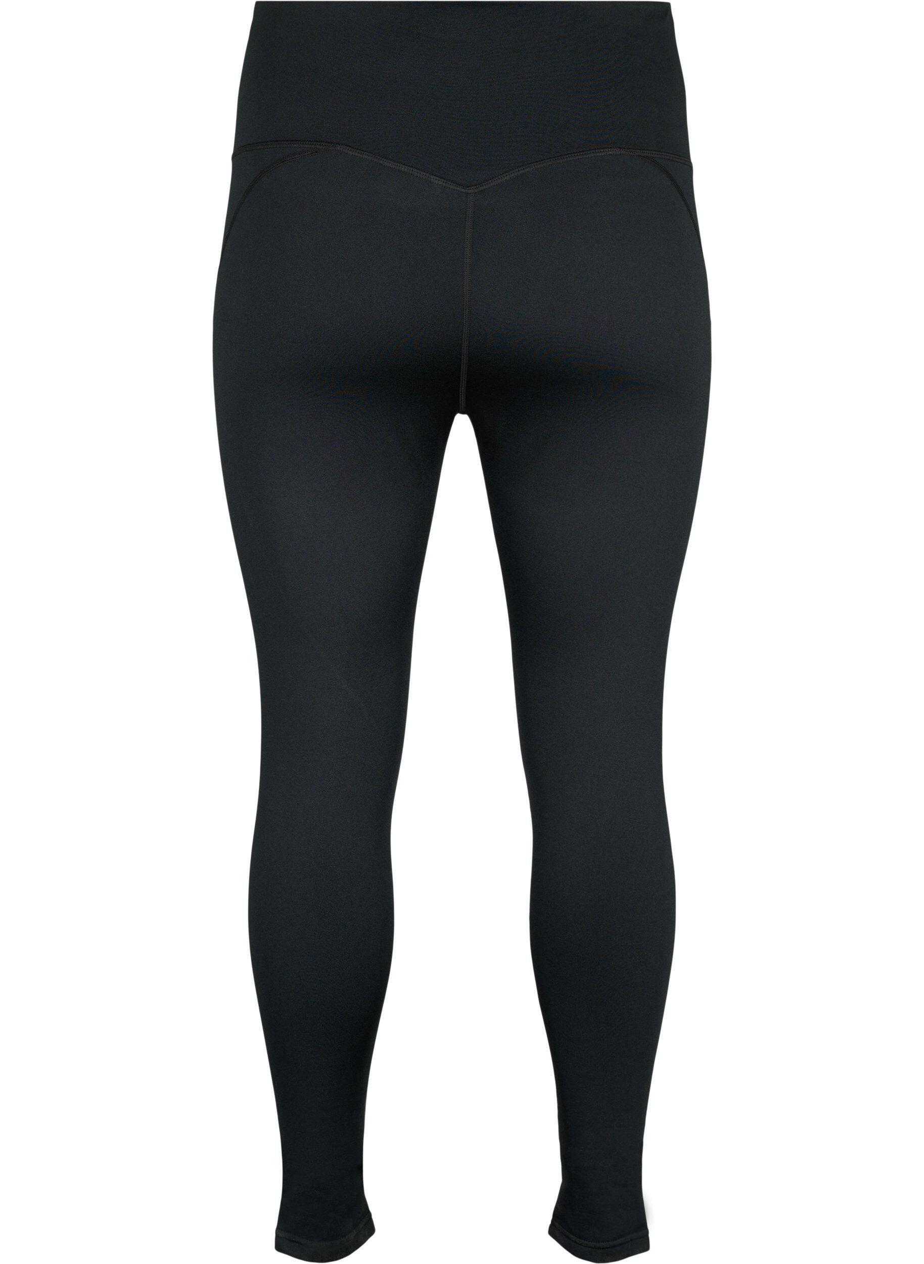 ZizziTreningstights med fleece f&ocirc;r, Svart, Packshot image number 1