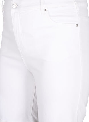 Tettsittende dongerishorts med høy midje, Bright White, Packshot image number 2