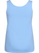 Ensfarget basic topp i bomull, Blå, Packshot image number 1