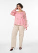 Chiffonbluse med blomstertrykk og lange ermer, Rosa, Model image number 1