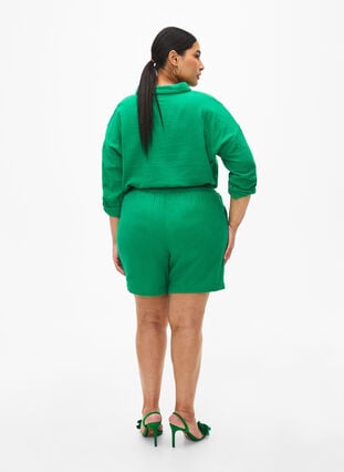 Shorts i bomullsmusselin med lommer, Jolly Green, Model image number 1