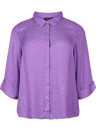 Skjorte i viskose med ton-i-ton mønster, Lavender Violet