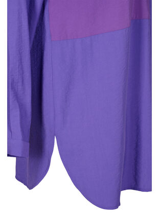 Lang skjorte med colorblock, Purple Block, Packshot image number 3