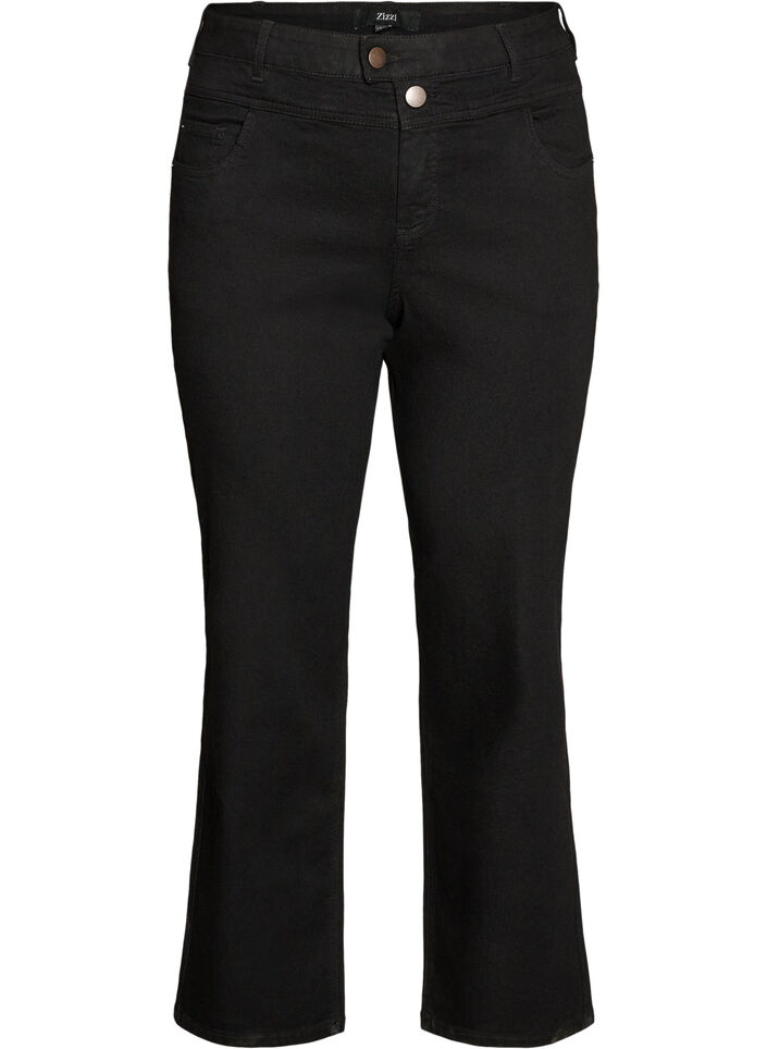 Regular fit Gemma-jeans med h&oslash;y midje, Svart, Packshot image number 0