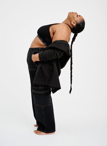 Cargo-jeans med rett passform, Black Stone, Image image number 1