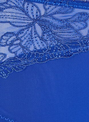 Zizzi Microfibertruser med blomsterblonder, Blå, Packshot image number 2