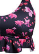Blomstret bikinioverdel med volangkant, Rosa, Packshot image number 2