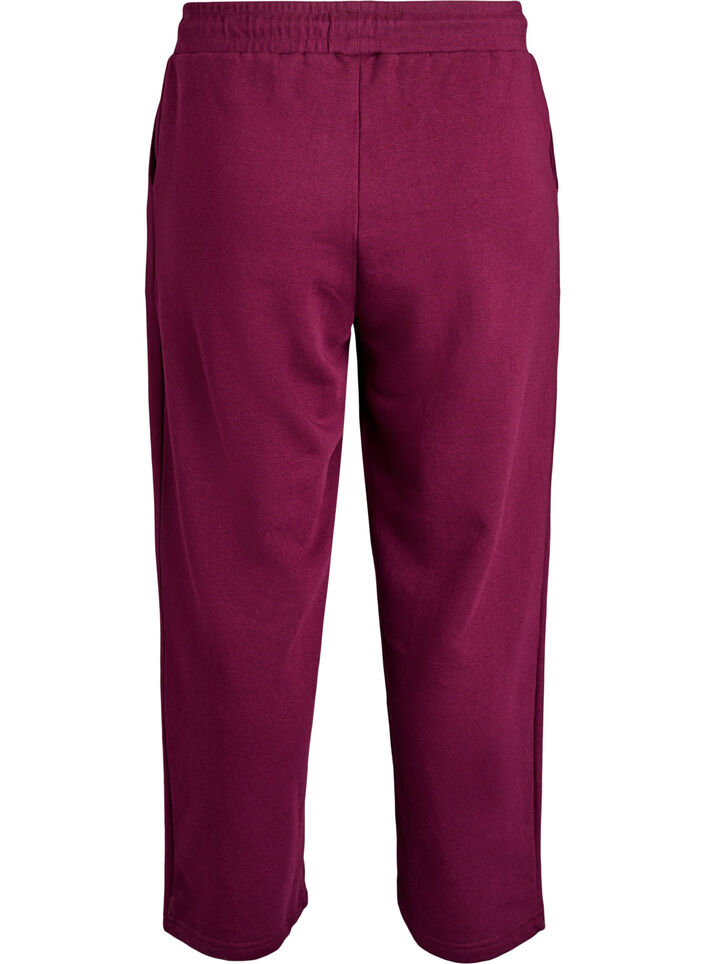 Joggebukser med lommer, M&oslash;rk Bordeaux, Packshot image number 1