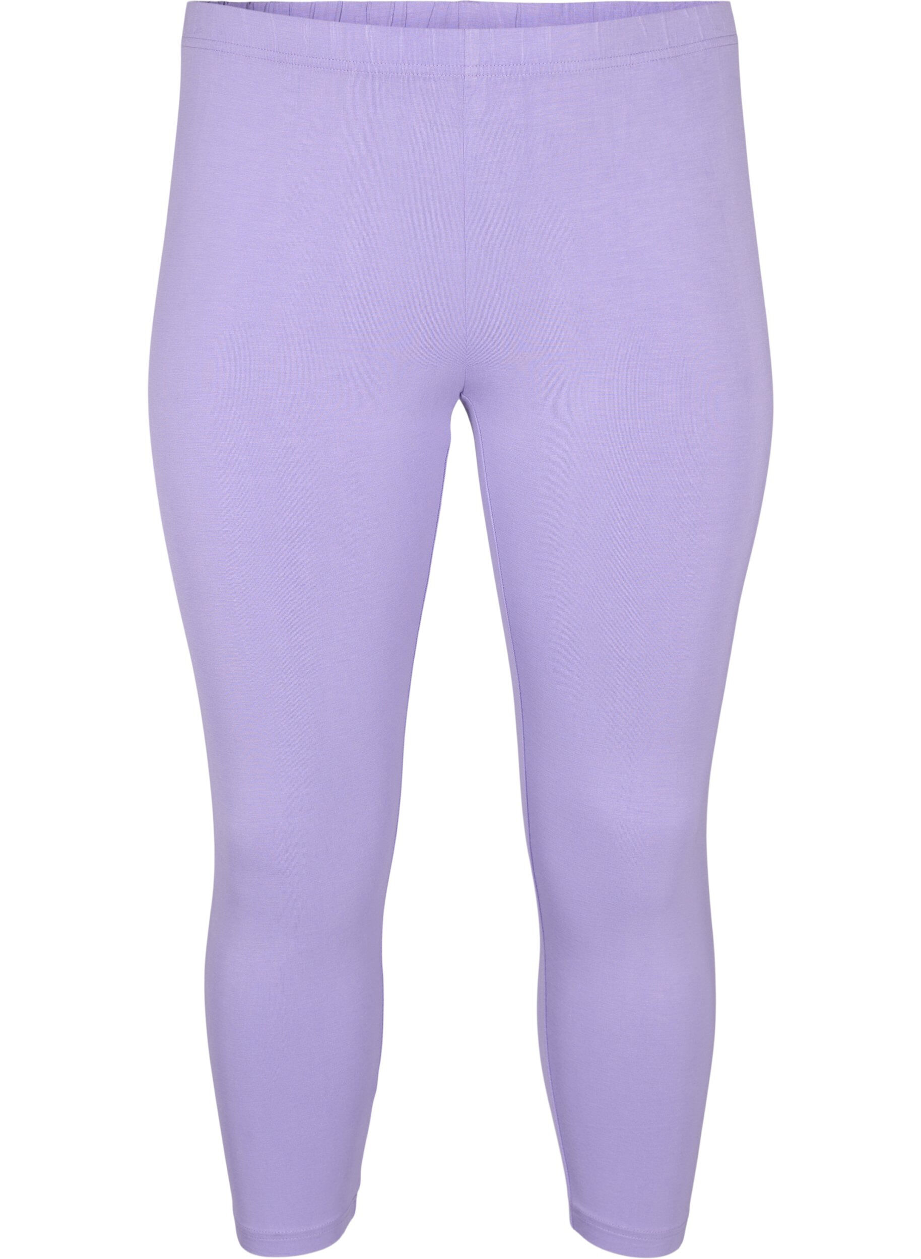 Zizzi Basic 3/4-length viskosetights, Lilla, Packshot image number 0