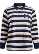 Stripete poloskjorte med frottédetaljer, Birch w. Navy, Packshot image number 0