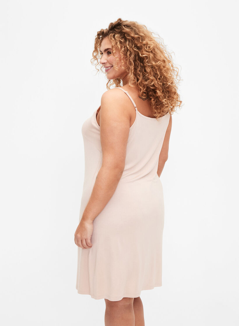 Ensfarget underkjole i viskose, Vanilje, Model image number 2