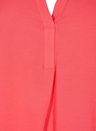 Kortermet bluse med V-hals, Hibiscus, Packshot image number 2