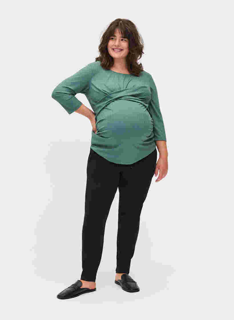 Bluse til gravide med 3/4-ermer, Silver Pine, Model image number 2