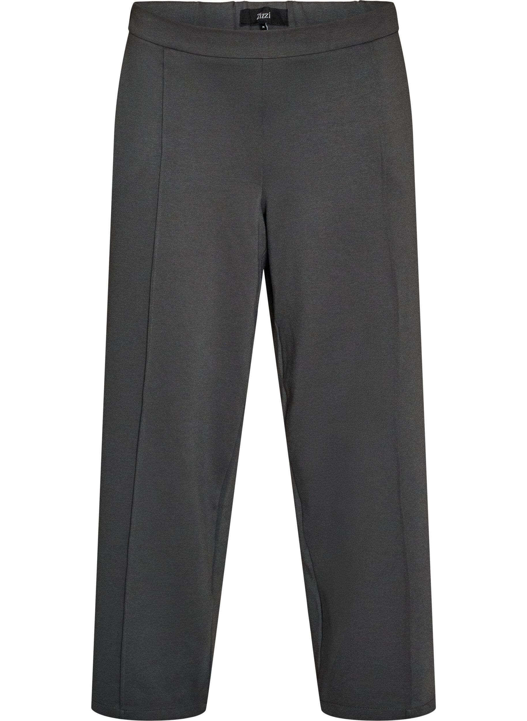 ZizziLoose fit jerseybukser med h&oslash;y midje, Gr&aring;, Packshot image number 0