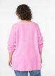 Strikkegenser med diagonalt m&oslash;nster og raglanermer, Rosa, Model image number 2