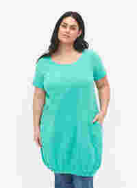 Kortermet kjole i bomull, Aqua Green, Model
