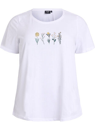 Zizzi FLASH - T-skjorte med motiv, Bright W Multi Flow, Packshot image number 0