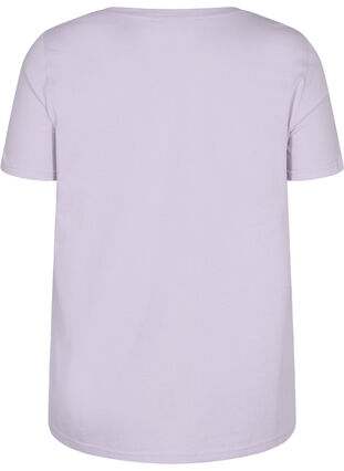 T-skjorte i bomull med A-form og trykk, Thistle Fl. Picture, Packshot image number 1