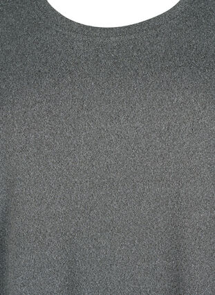 Bluse med perler og 3/4-ermer, Dark Grey Melange, Packshot image number 2