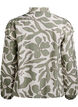 Trykt skjortebluse med rysjedetaljer, Grønn, Packshot image number 1