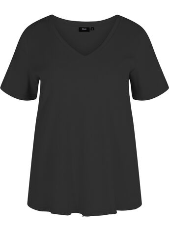 T-skjorte med en ribbet struktur i bomull