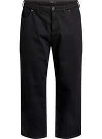 Løse jeans med avkortet lengde, Svart Løse jeans med avkortet lengde