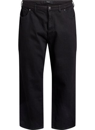 Zizzi Løse jeans med avkortet lengde, Black Washed, Packshot image number 0