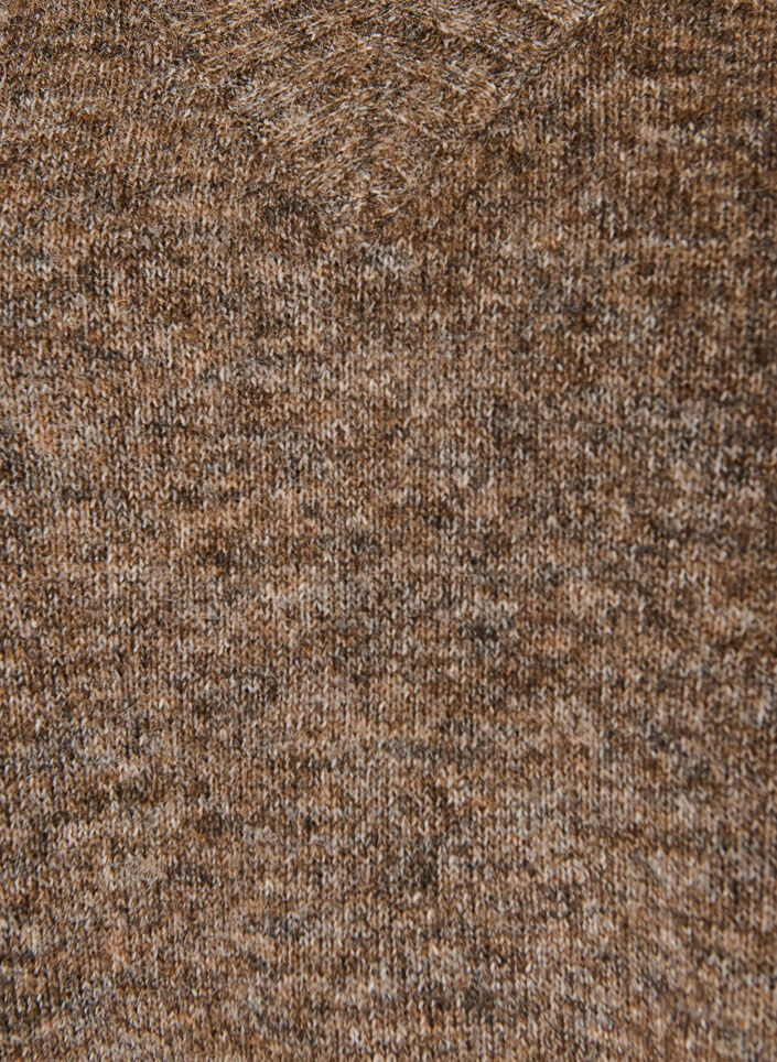 Genser med V-hals, Brun, Packshot image number 2