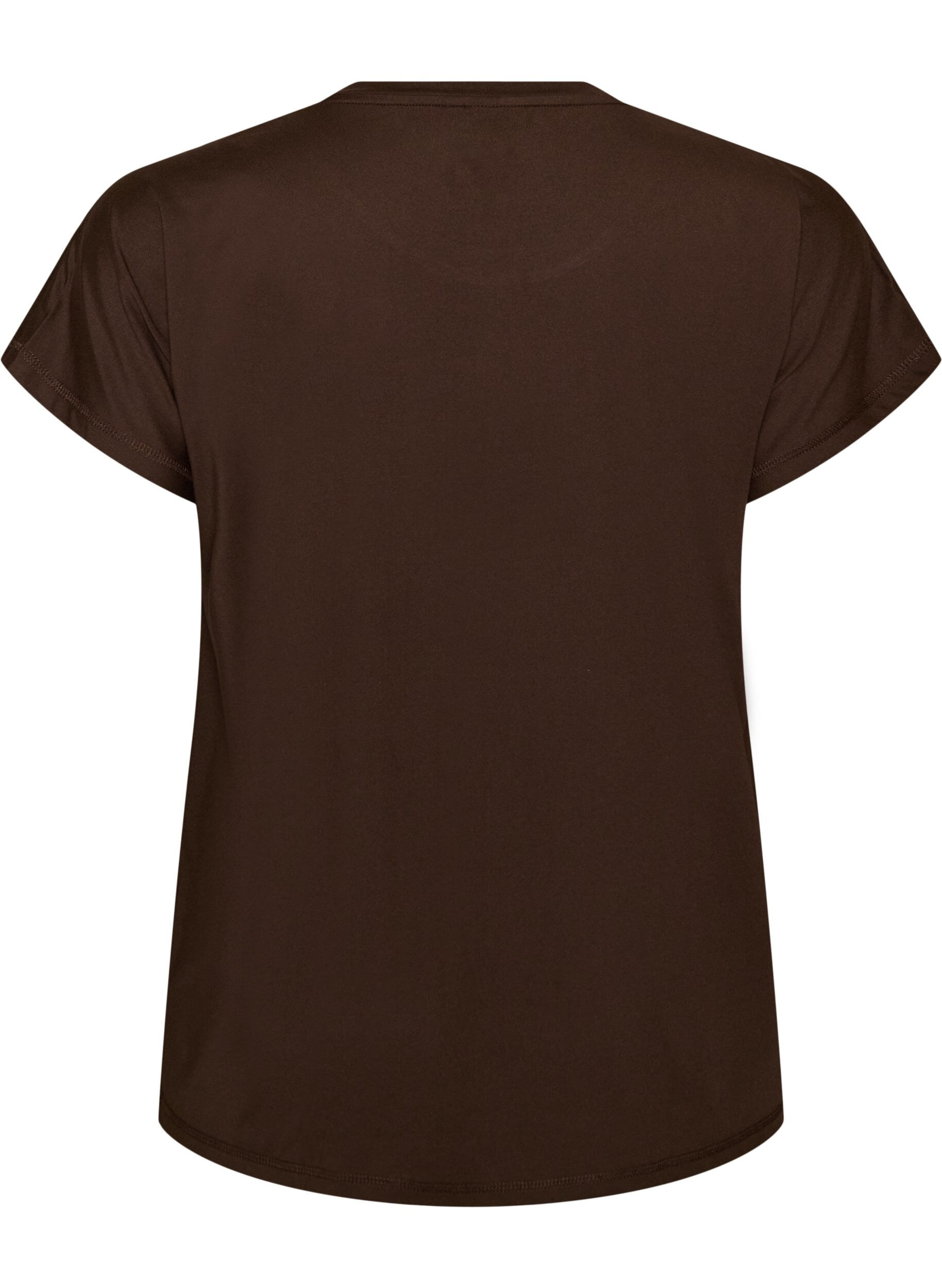 ZizziEnsfarget trenings-T-skjorte, Brun, Packshot image number 1