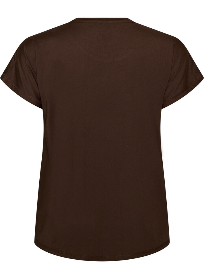 Ensfarget trenings-T-skjorte, Brun, Packshot image number 1