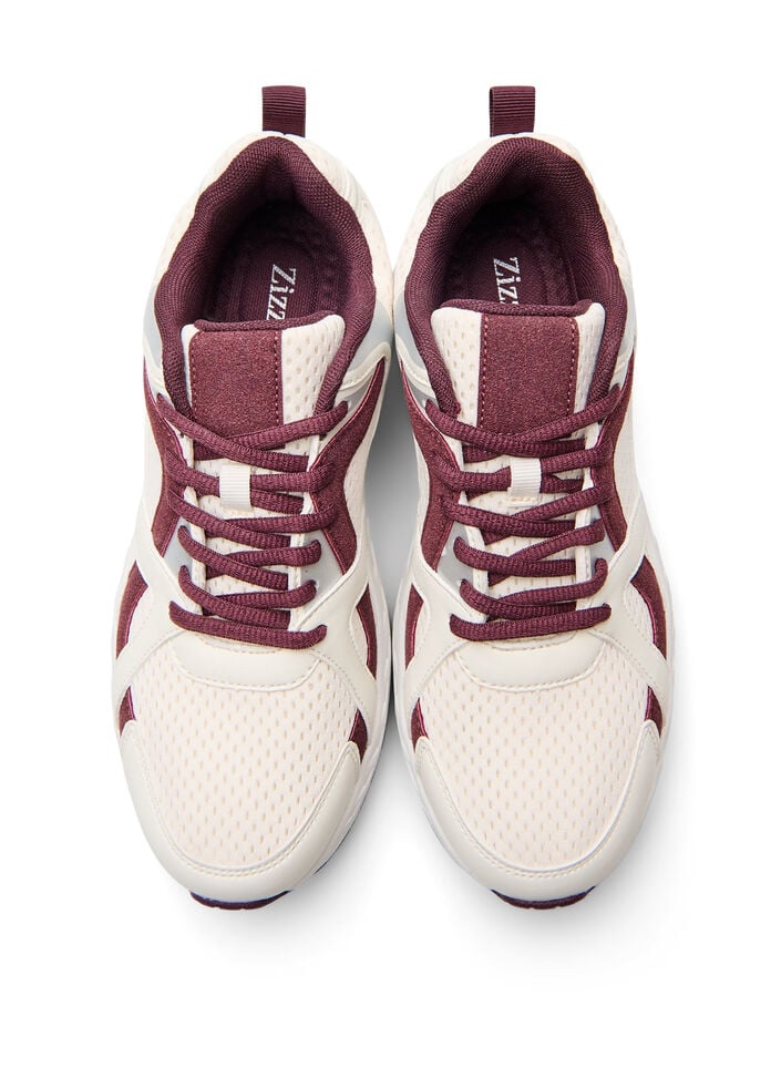 Sporty sneakers med mesh, R&oslash;d, Packshot image number 2